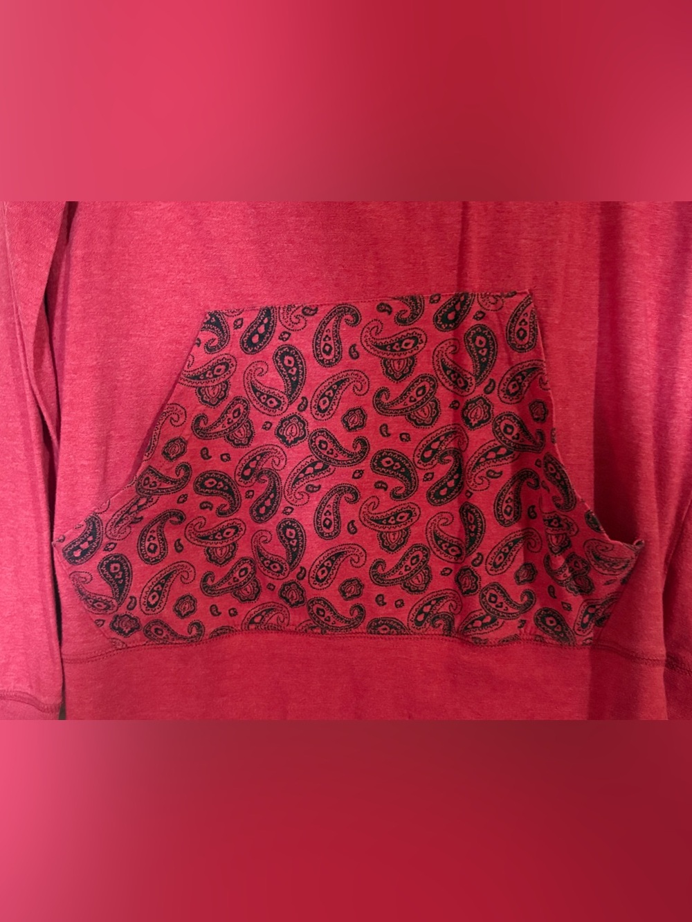 Carbon Red Paisley Pullover Hoodie - Picture 4 of 8